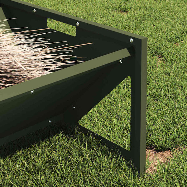 vidaXL Állattenyésztési takarmányzó Olajzöld 108 x 50 x 28 cm