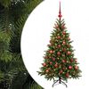 vidaXL Műkar&aacute;csonyfa g&ouml;mbbel 120 cm 150 LED Meleg feh&eacute;r PVC &eacute;s f&eacute;m