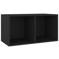 vidaXL fekete szerelt fa lemeztároló doboz 71 x 34 x 36 cm