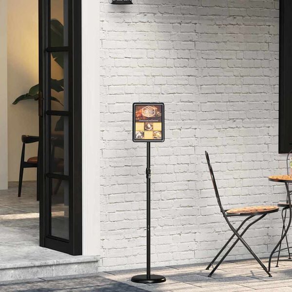 vidaXL Ki&aacute;ll&iacute;t&oacute; &Aacute;llv&aacute;ny Fekete 25 x 25 x 125 cm Alum&iacute;nium