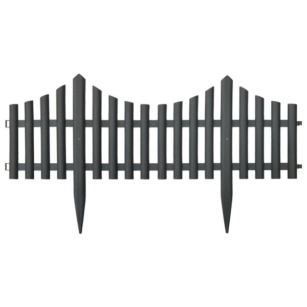 vidaXL 17 db antracitszürke PP gyepszegély 10 m
