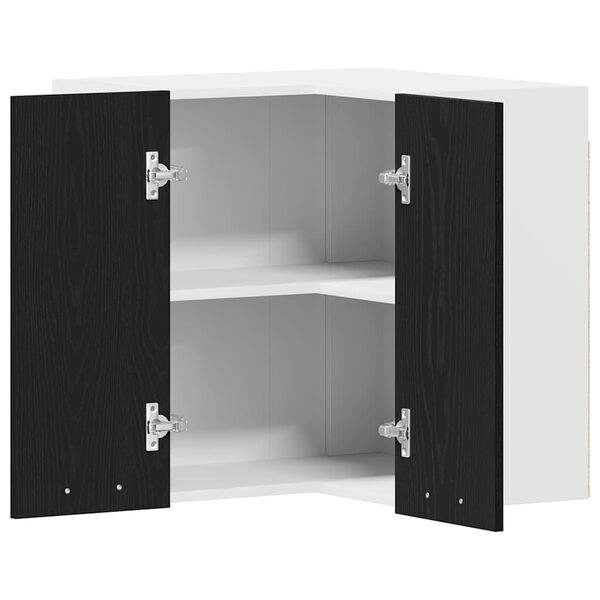 vidaXL F&uuml;ggő szekr&eacute;ny Lyon Fekete t&ouml;lgy 57 x 57 x 60 cm Faanyag