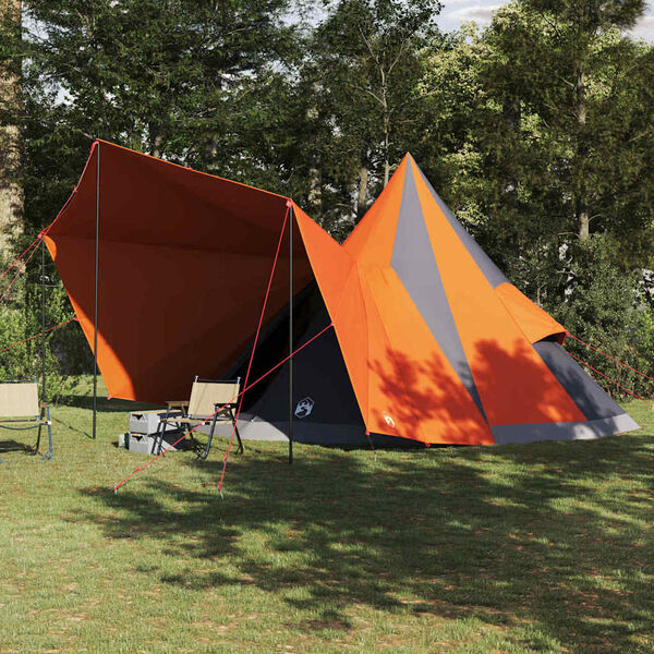 vidaXL Családi Tipi sátor tetővel Szürke és narancs 510 x 690 x 330 cm