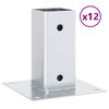 vidaXL 12 db horganyzott ac&eacute;lb&oacute;l oszlopalapok n&eacute;gyzet alak&uacute;ak 61x61 mm