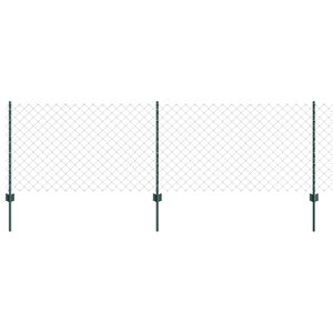 vidaXL L&aacute;nccelpes ker&iacute;t&eacute;s oszloppal 10 x 0,8 m PVC-bevonatos ac&eacute;l Z&ouml;ld