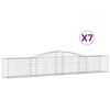 vidaXL 7 db &iacute;ves horganyzott vas gabion kos&aacute;r 400x50x60/80 cm