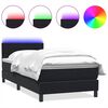 vidaXL fekete b&aacute;rsony rug&oacute;s &eacute;s LED-es &aacute;gy matraccal 100x220 cm