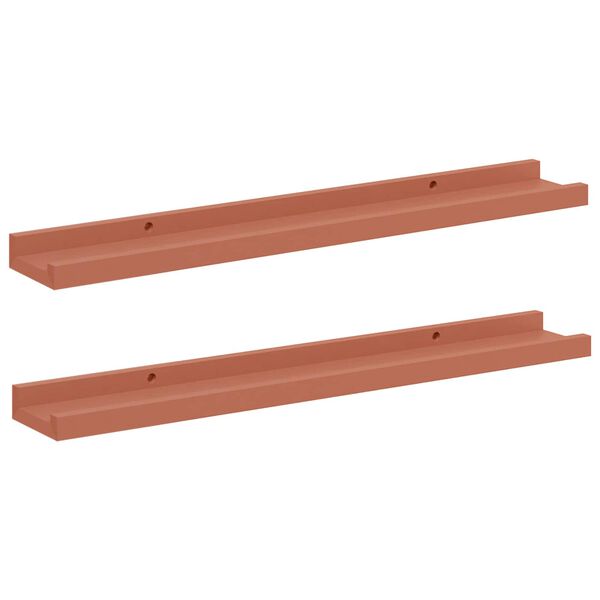 vidaXL Falpolc polcokkal t&aacute;rol&oacute;val 2 pcs Piros 60 x 9 x 3 cm Faanyag