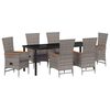 vidaXL Kert &eacute;tkező szett 7 db Sz&uuml;rke Porsz&oacute;rt ac&eacute;l