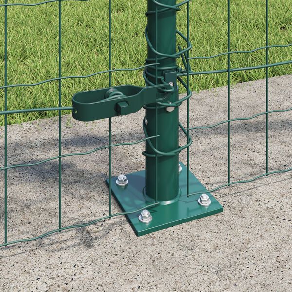 vidaXL Kerítés oszlopokkal Zöld 1 x 10 m Acél és PVC