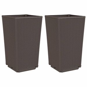 vidaXL 2 db barna polipropil&eacute;n kerti &uuml;ltetől&aacute;da 32,5 x 32,5 x 57 cm
