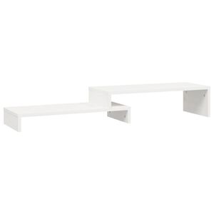 vidaXL feh&eacute;r t&ouml;m&ouml;r fenyőfa monitor&aacute;llv&aacute;ny (52-101) x 22 x 14 cm