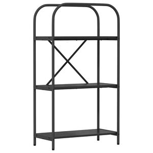 vidaXL K&ouml;nyvespolc 3 szintes 60 x 30 x 109 cm Szerelt fa Fekete t&ouml;lgy