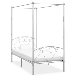 vidaXL feh&eacute;r f&eacute;m baldachinos &aacute;gykeret 90 x 200 cm
