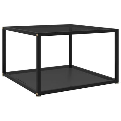 vidaXL fekete edzett üveg dohányzóasztal 60 x 60 x 35 cm