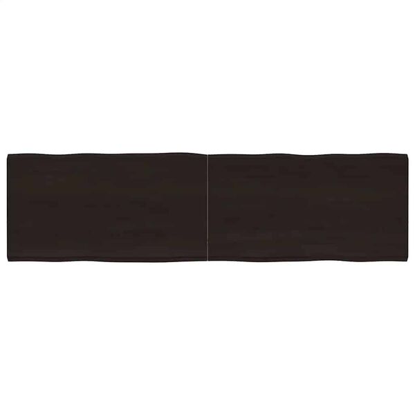 vidaXL s&ouml;t&eacute;tbarna kezelt t&ouml;m&ouml;r asztallap 180x50x(2-4) cm