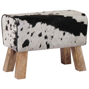 vidaXL pad 60 x 30 x 45 cm Val&oacute;di Bőr Fekete &eacute;s Feh&eacute;r