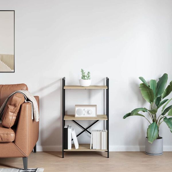 vidaXL K&ouml;nyvespolc Sonoma t&ouml;lgy 56 x 34 x 96 cm Faanyag