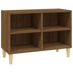 vidaXL barna t&ouml;lgy TV-szekr&eacute;ny t&ouml;m&ouml;r fal&aacute;bakkal 69,5x30x50 cm