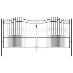 vidaXL Ker&iacute;t&eacute;skapu L&aacute;ndzsa Tetej&eacute;vel Kampen Sz&uuml;rke 404 x 175 cm Ac&eacute;l