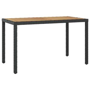 vidaXL fekete &eacute;s barna t&ouml;m&ouml;r ak&aacute;cfa kerti asztal 123 x 60 x 74 cm