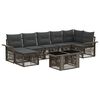 vidaXL Kerti Kanap&eacute; Szett 8 db Sz&uuml;rke &eacute;s s&ouml;t&eacute;tsz&uuml;rke polirattan