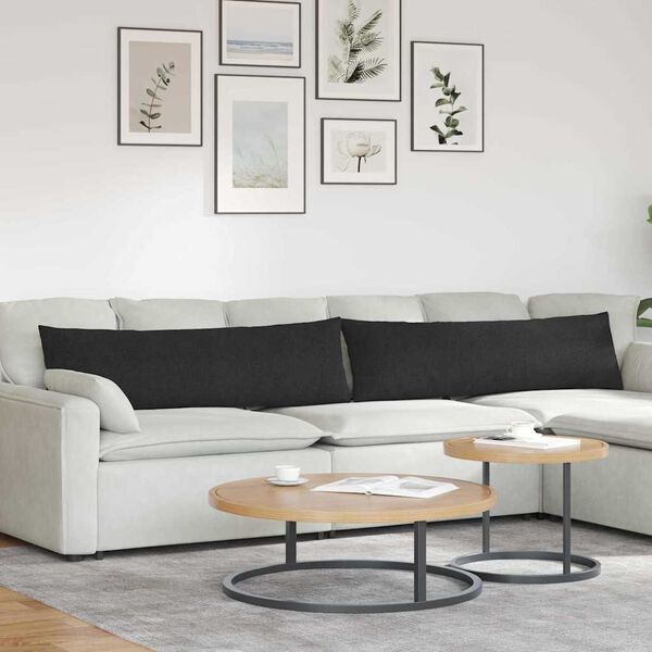 vidaXL Kanap&eacute; p&aacute;rn&aacute;k 2 pcs Fekete 145 x 40 cm sz&ouml;vet