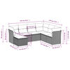vidaXL 7 részes szürke polyrattan kerti ülőgarnitúra párnákkal