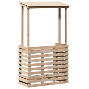 vidaXL k&uuml;lt&eacute;ri t&ouml;m&ouml;r fa b&aacute;rasztal tetővel 112,5 x 57 x 195,5 cm