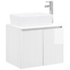 vidaXL F&uuml;rdőszoba b&uacute;tor szett Magasf&eacute;nyű Feh&eacute;r Szerelt Fa