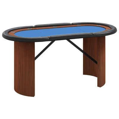 vidaXL 10-személyes kék pókerasztal 160 x 80 x 75 cm