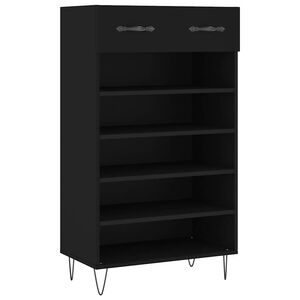 vidaXL fekete szerelt fa cipőszekr&eacute;ny 60 x 35 x 105 cm
