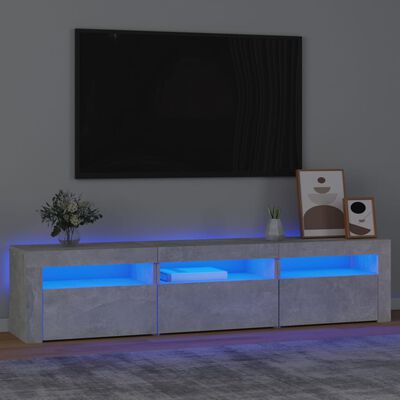 vidaXL betonszürke TV-szekrény LED lámpákkal 180x35x40 cm