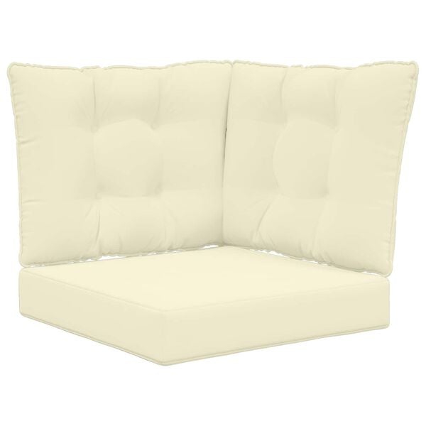 vidaXL K&uuml;lt&eacute;ri kanap&eacute; p&aacute;rna 3 pcs Kr&eacute;m Poli&eacute;szter