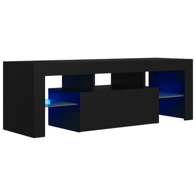 vidaXL fekete TV-szekrény LED-világítással 120 x 35 x 40 cm