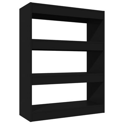 vidaXL fekete szerelt fa könyvszekrény/térelválasztó 80 x 30 x 103 cm