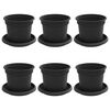 vidaXL N&ouml;v&eacute;nycser&eacute;p 6 pcs Fekete &Oslash; 12,5 x 10 cm Műanyag