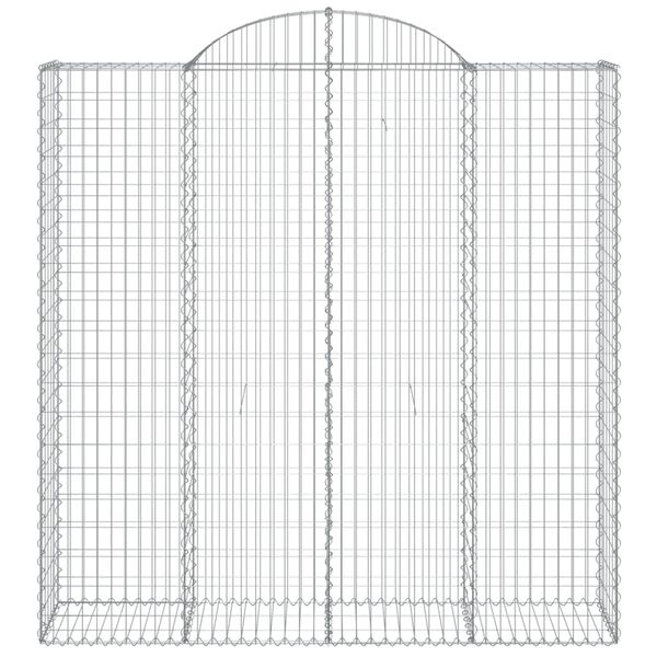 vidaXL 2 db íves horganyzott vas gabion kosár 200x50x200/220 cm