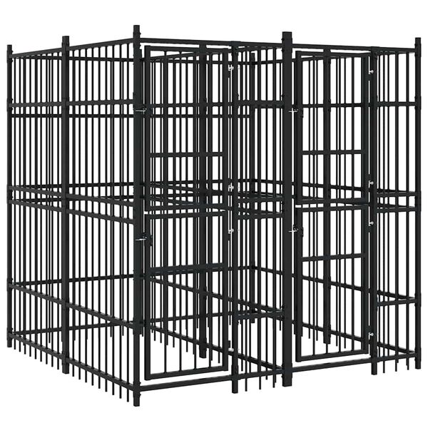 vidaXL ac&eacute;l k&uuml;lt&eacute;ri kutyakennel 3,69 m&sup2;