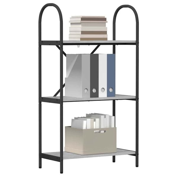 vidaXL K&ouml;nyvespolc Sz&uuml;rke Sonoma 60 x 30 x 109 cm Faanyag