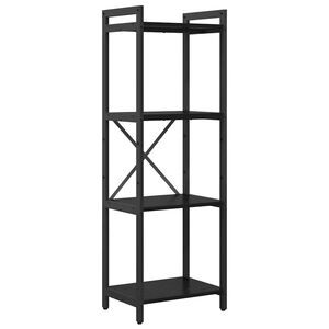 vidaXL K&ouml;nyvespolc 40 x 30 x 119 cm Szerelt Fa Fekete t&ouml;lgy