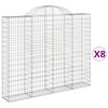 vidaXL 8 db &iacute;ves horganyzott vas gabion kos&aacute;r 200x30x160/180 cm