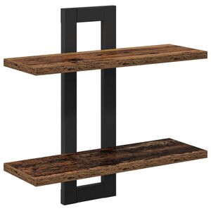 vidaXL Lebegő polcok Antik Fa 40 x 15 x 40 cm Szerelt Fa