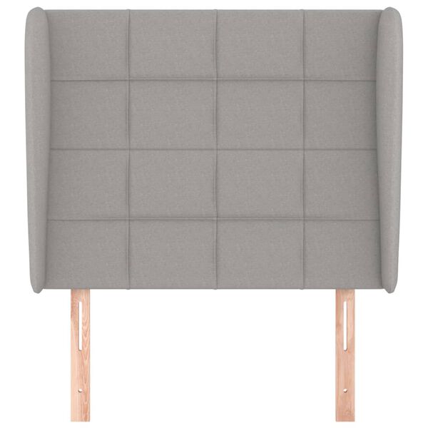 vidaXL világosszürke szövet fejtámla szárnyakkal 103 x 23 x 118/128 cm