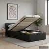 vidaXL fekete műbőr ágykeret hidraulikus ágyneműtartóval 90 x 200 cm