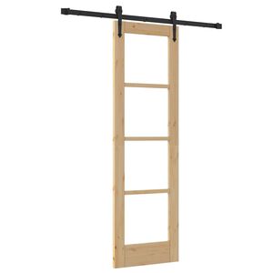 vidaXL Cs&uacute;sz&oacute; ajt&oacute; ORKDAL 61 x 198,5 cm T&ouml;m&ouml;r fenyőfa &eacute;s &uuml;veg