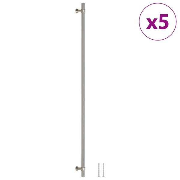 vidaXL 5 db ez&uuml;st rozsdamentes ac&eacute;l szekr&eacute;nyfoganty&uacute; 480 mm