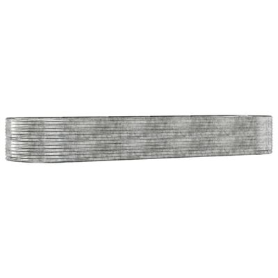 vidaXL ezüstszínű porszórt acél kerti magaságyás 447 x 140 x 68 cm