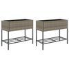 vidaXL 2 db sz&uuml;rke polyrattan kerti &uuml;ltetől&aacute;da polccal 90 x 40 x 75 cm