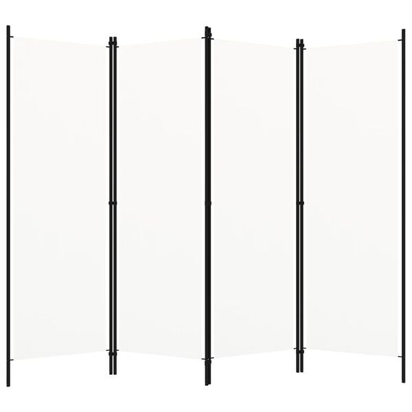 vidaXL fehér 4 paneles paraván 200 x 180 cm